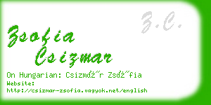 zsofia csizmar business card